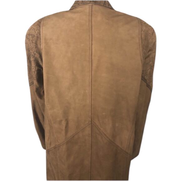 Vintage 80s G-III Global Identity Oversized Slouchy brown leather coat large - Picture 10 of 16